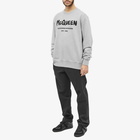 Alexander McQueen Men's Grafitti Logo Print Crew Knit in Pale Grey/Black