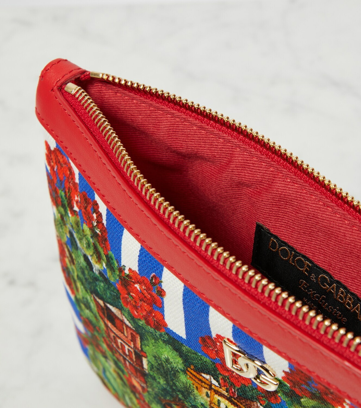 Dolce&Gabbana Portofino printed canvas pouch
