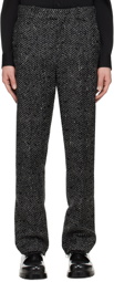 Bottega Veneta Black & Gray Slim-Fit Trousers