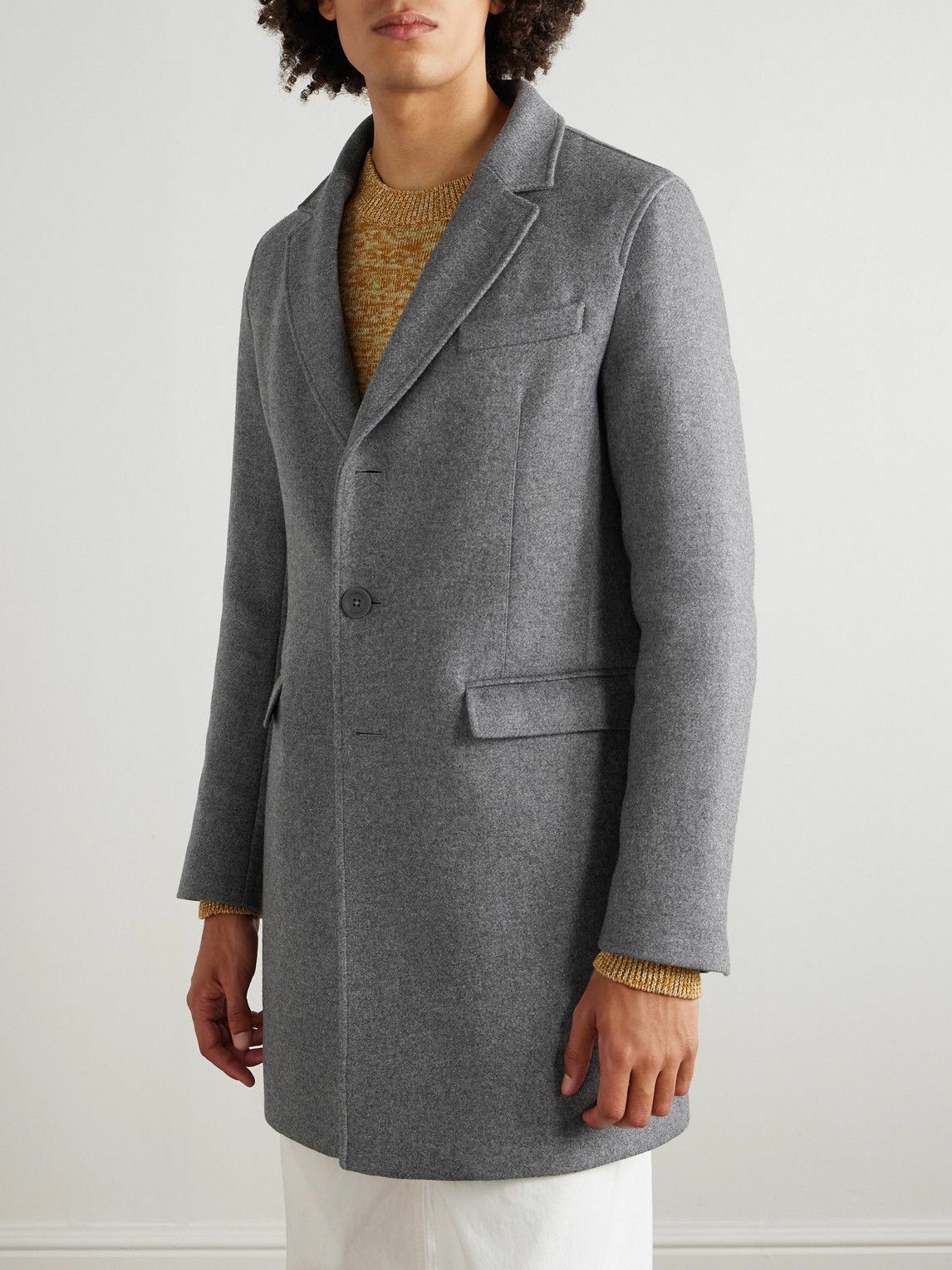 Herno - Convertible Padded Wool-Blend and Quilted Shell Coat - Gray