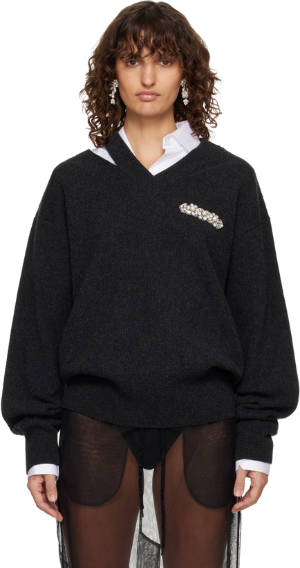 Photo: Simone Rocha Gray Merino Seam Bite Sweater