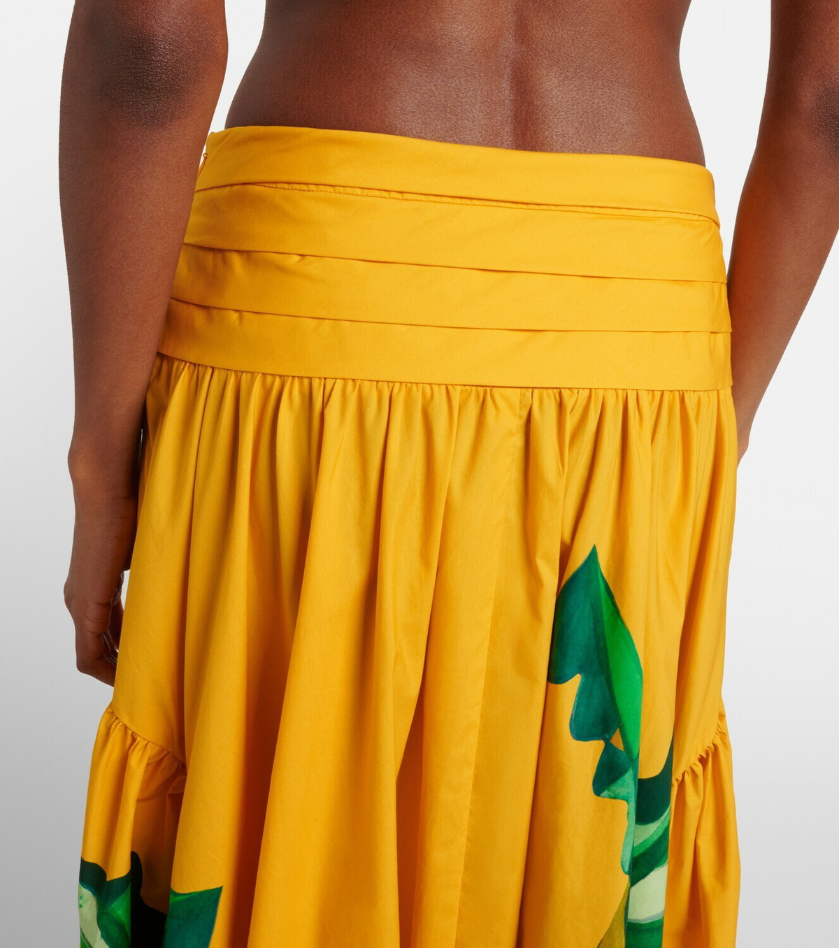 Alémais Mokshini printed cotton poplin maxi skirt