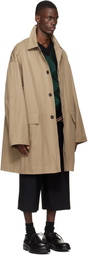 Dries Van Noten Beige Loose Cotton Mac Coat