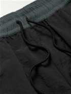 Neighborhood - Straight-Leg Logo-Embroidered Taffeta Drawstring Shorts - Black