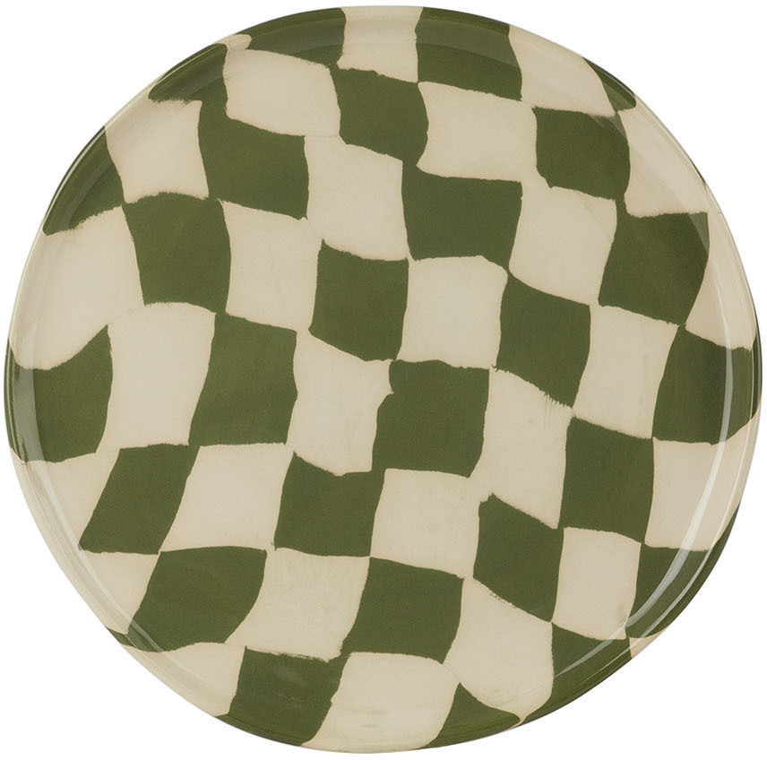 Henry Holland Studio Green & White Check Dinner Plate