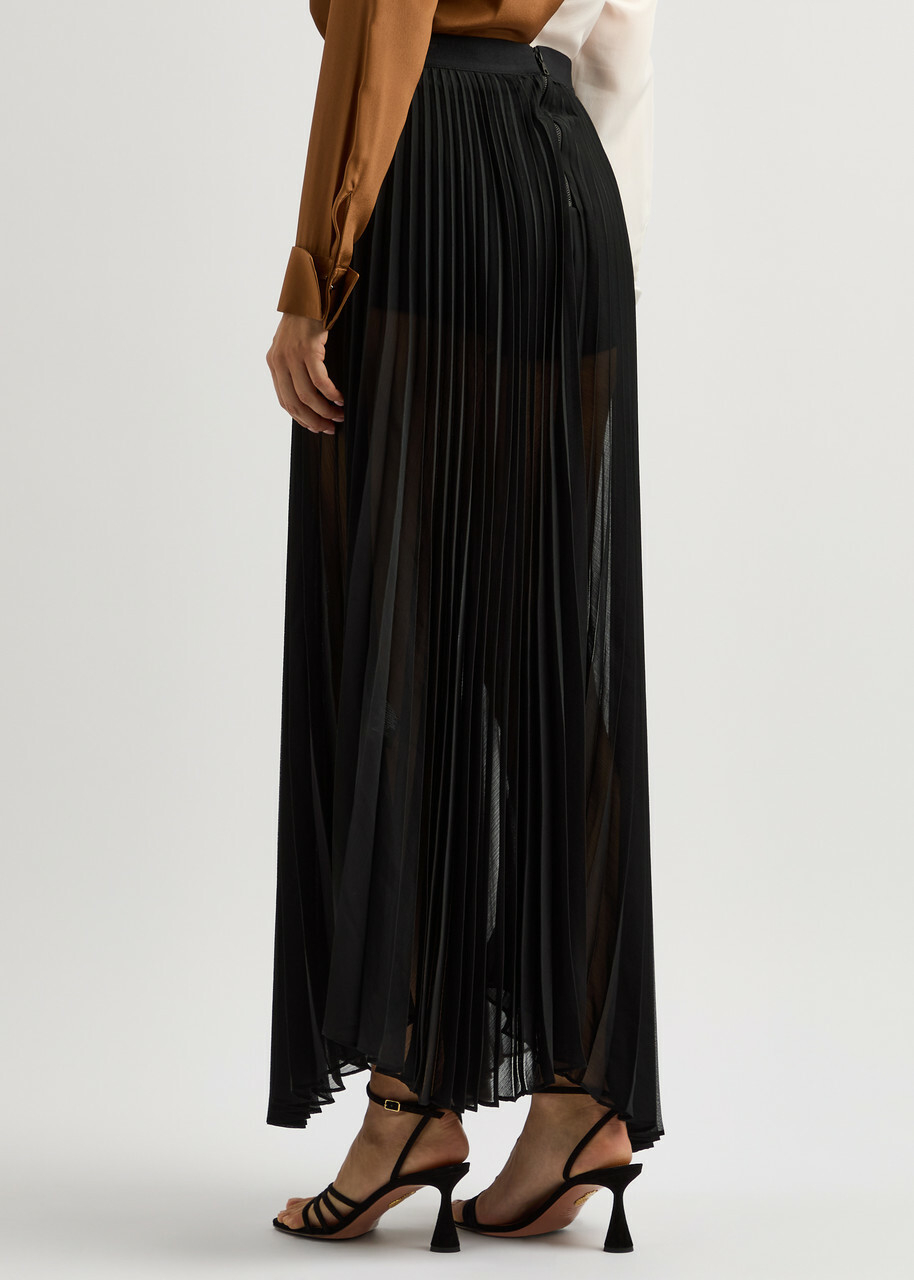 【ノンタタン】【alice+olivia 】プリーツロングスカート Alice + Olivia Katz Pleated Chiffon Maxi Skirt Black Alice +