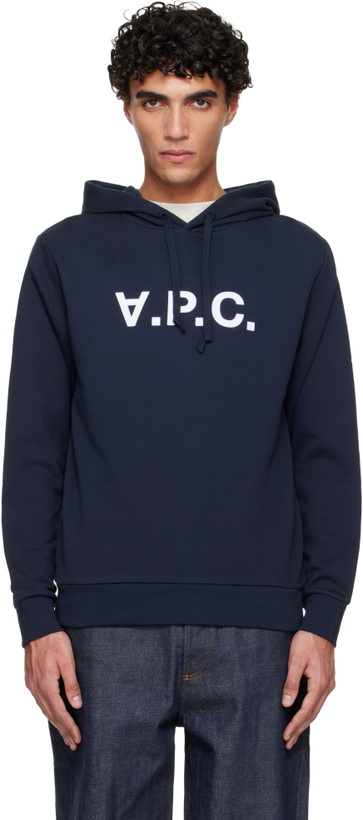 Photo: A.P.C. Navy Standard Grand 'VPC' Hoodie