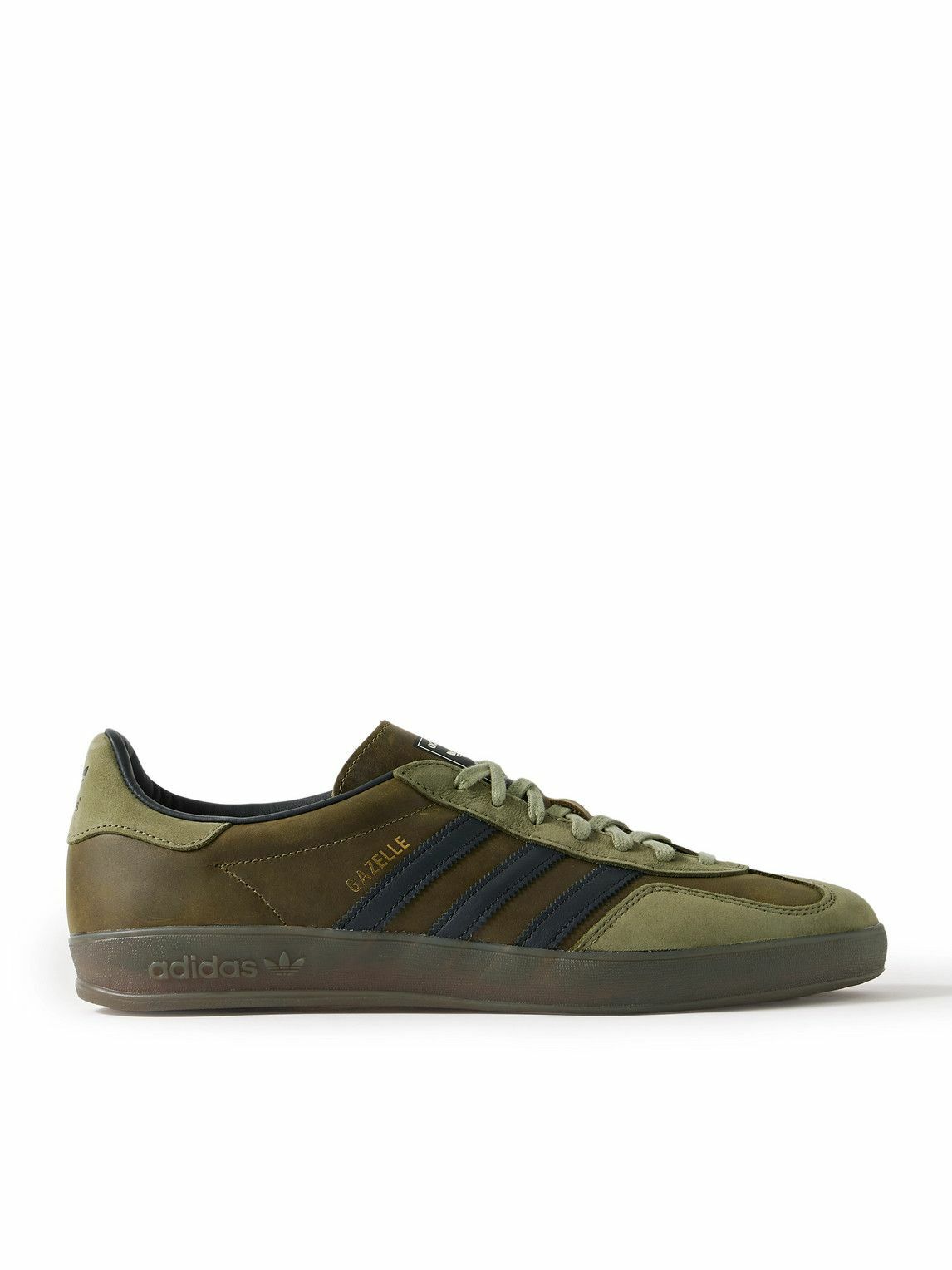 adidas Originals Gazelle Indoor Suede Trimmed Leather Sneakers Green adidas Originals