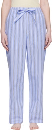 Tekla Blue & White Poplin Pyjama Pants