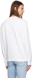 Lacoste White Crocodile Print Sweatshirt