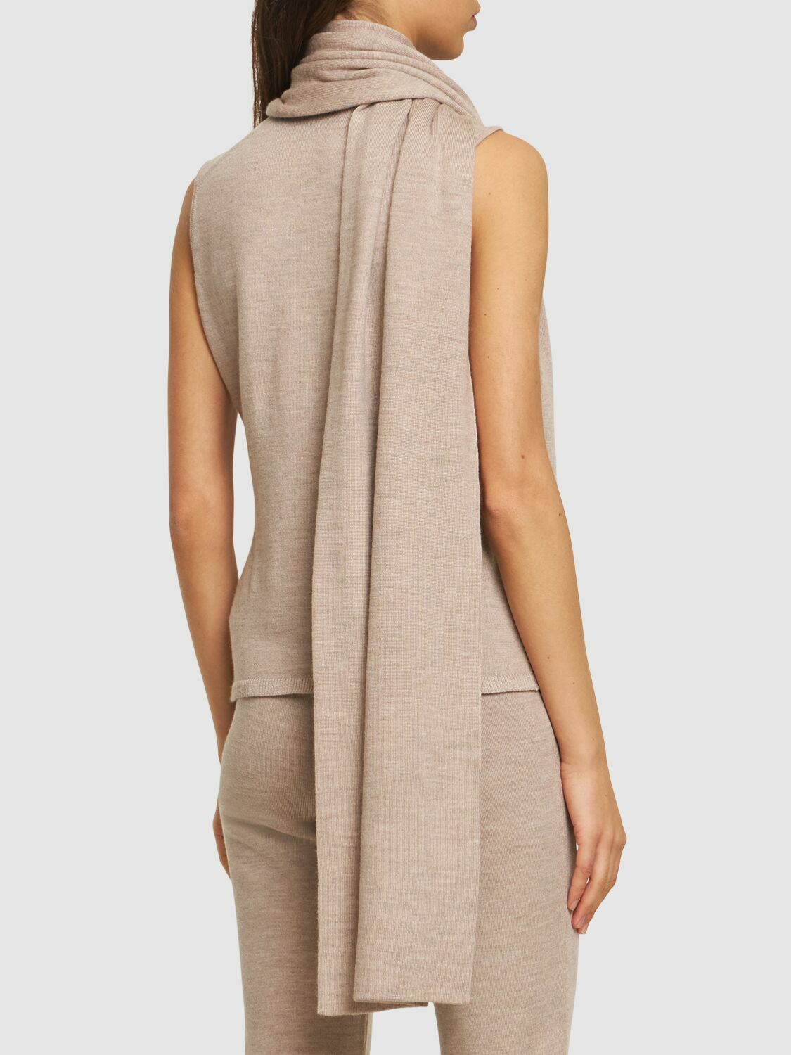 MAGDA BUTRYM - Wool Blend Knit Draped Scarf Top Magda Butrym