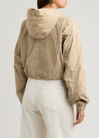 Alexanderwang.t Hooded Cropped Shell Bomber Jacket Beige