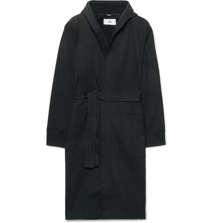 Photo: Reigning Champ - Loopback Cotton-Jersey Hooded Robe - Men - Black