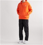 Nike - Club Logo-Embroidered Fleece-Back Cotton-Blend Jersey Hoodie - Orange