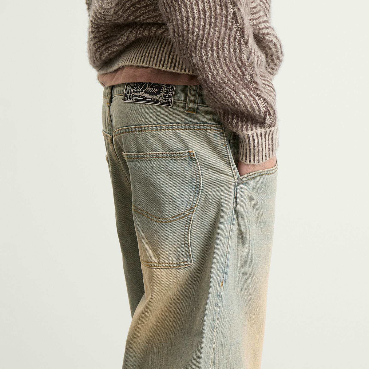 Dime Men's Baggy Denim Pants in Sandblasted Sky Blue