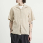 Le Père Men's Stripe Camp Shirt in Red Stripe