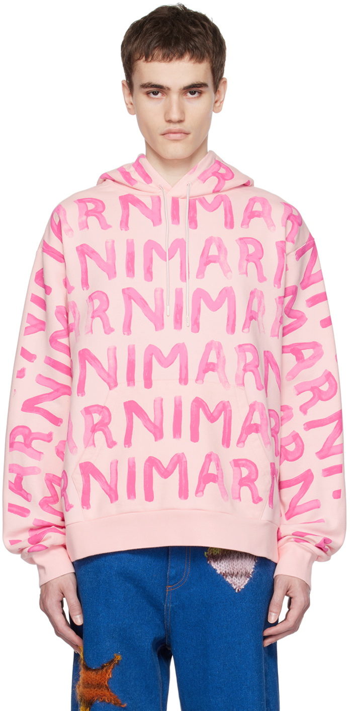 Marni Pink Printed Hoodie Marni