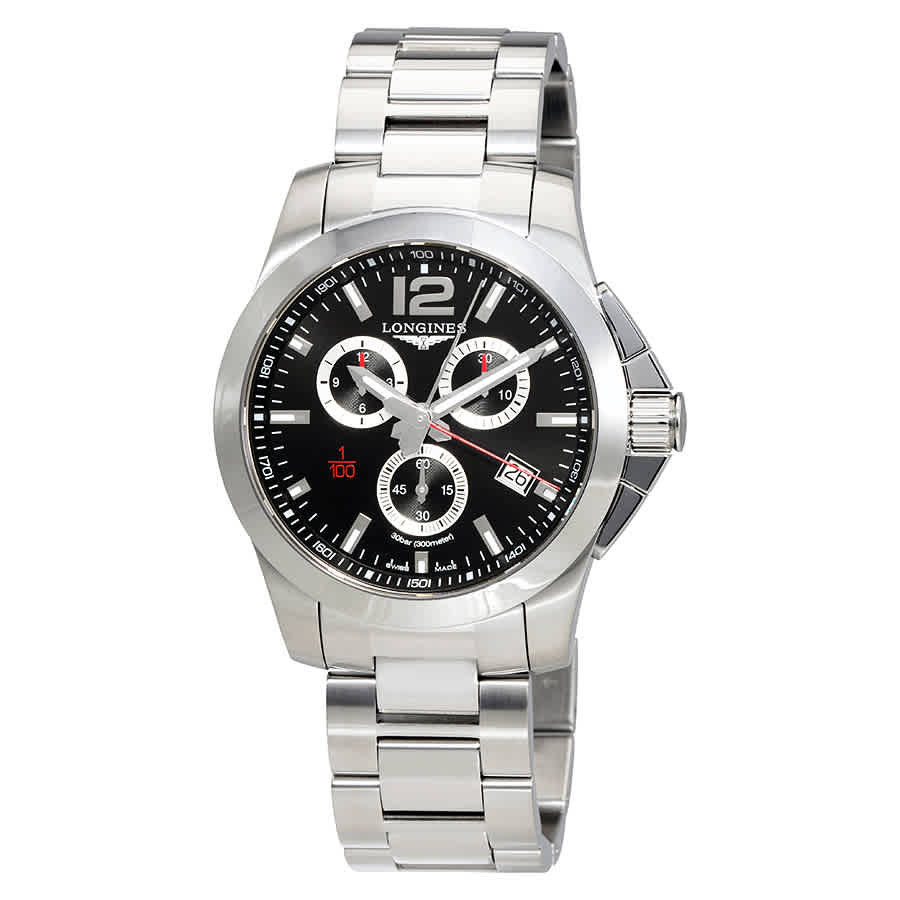 Longines Conquest Chronograph Black Dial Mens Watch L38004566