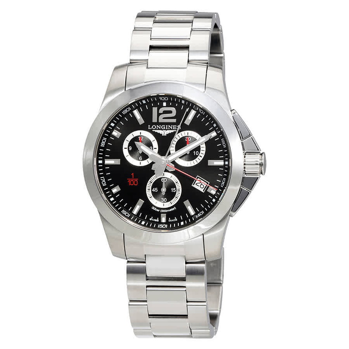 Photo: Longines Conquest Chronograph Black Dial Mens Watch L38004566