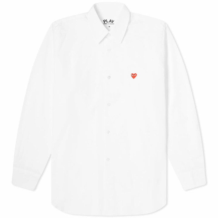Photo: Comme des Garçons Play Men's Little Red Heart Basic Shirt in White