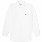 Comme des Garçons Play Men's Little Red Heart Basic Shirt in White