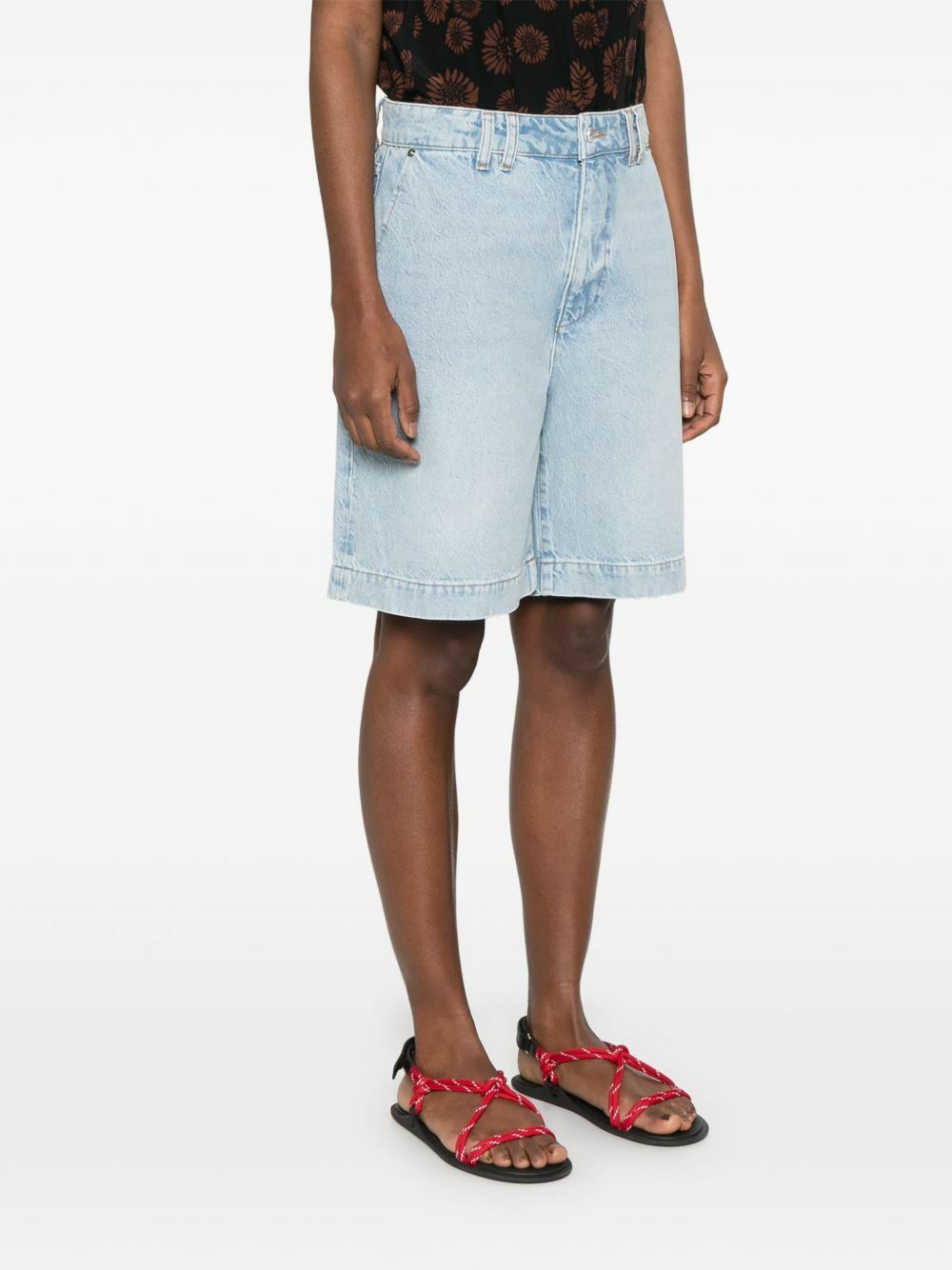 FRAME Blue Organic Cotton Denim Shorts