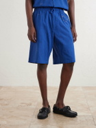Kardo - Milo Straight-Leg Cotton Drawstring Shorts - Blue