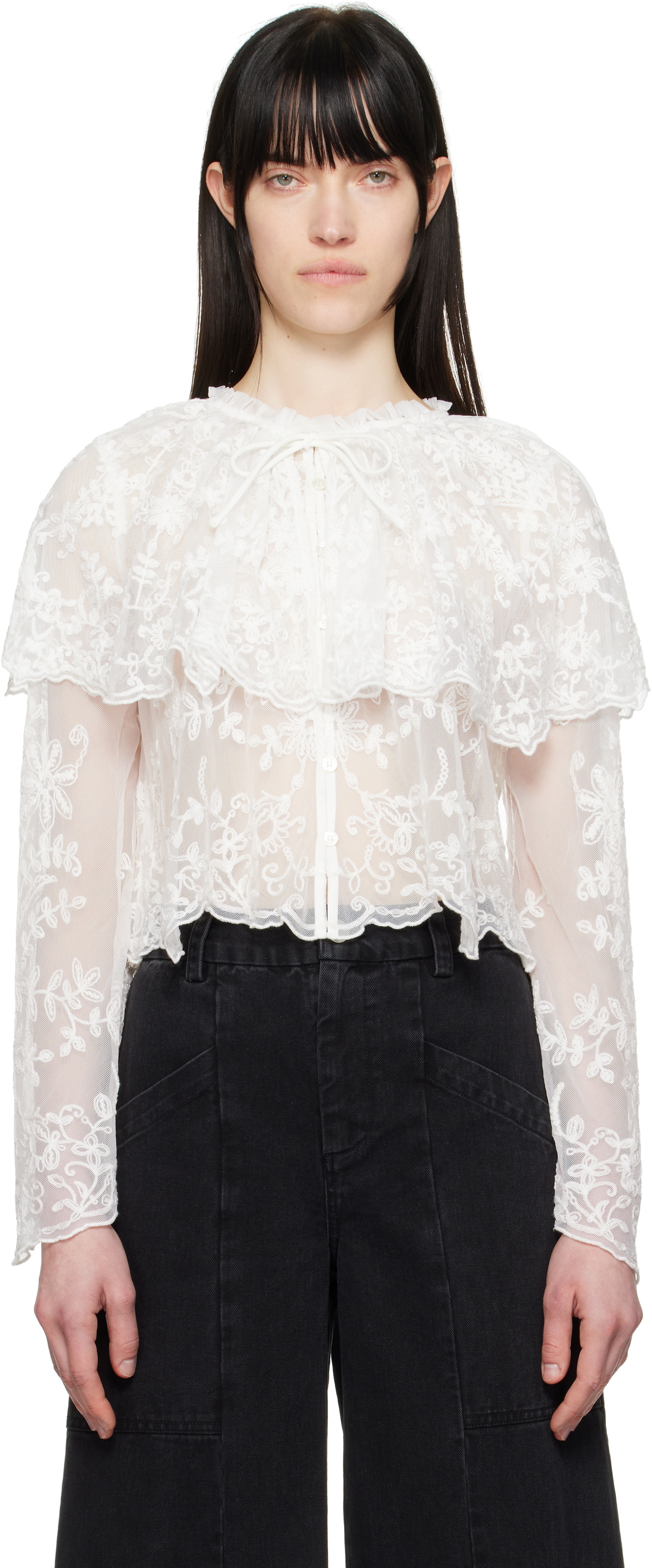 SEA NY White Marja Blouse