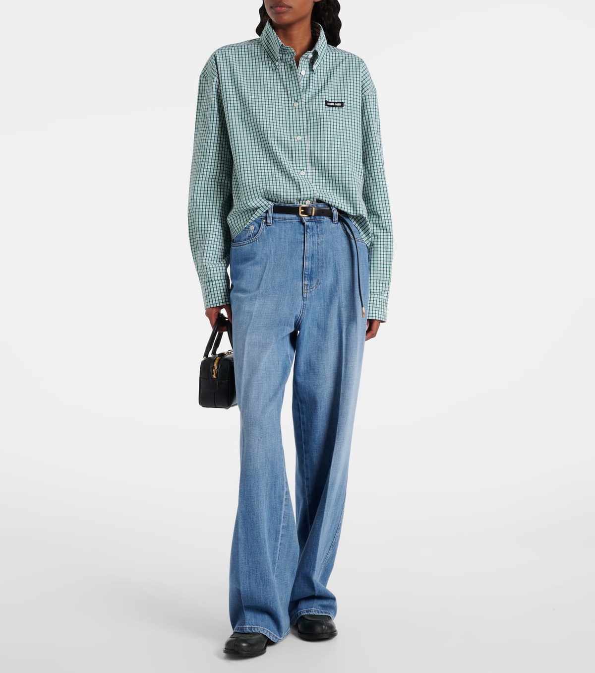 Miu Miu Logo mid-rise wide-leg jeans