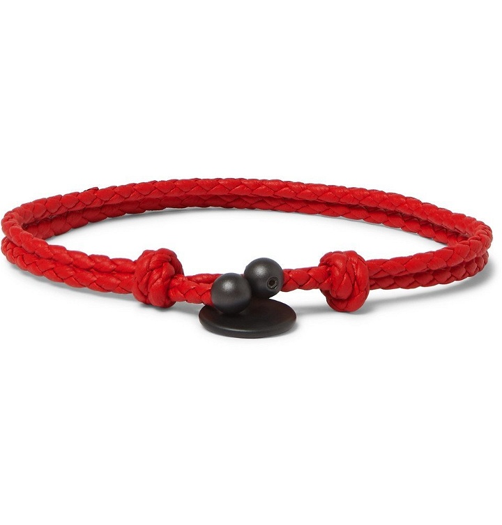 Photo: Bottega Veneta - Intrecciato Leather Wrap Bracelet - Red