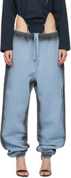 Y/Project Blue Pinched Logo Sweatpants