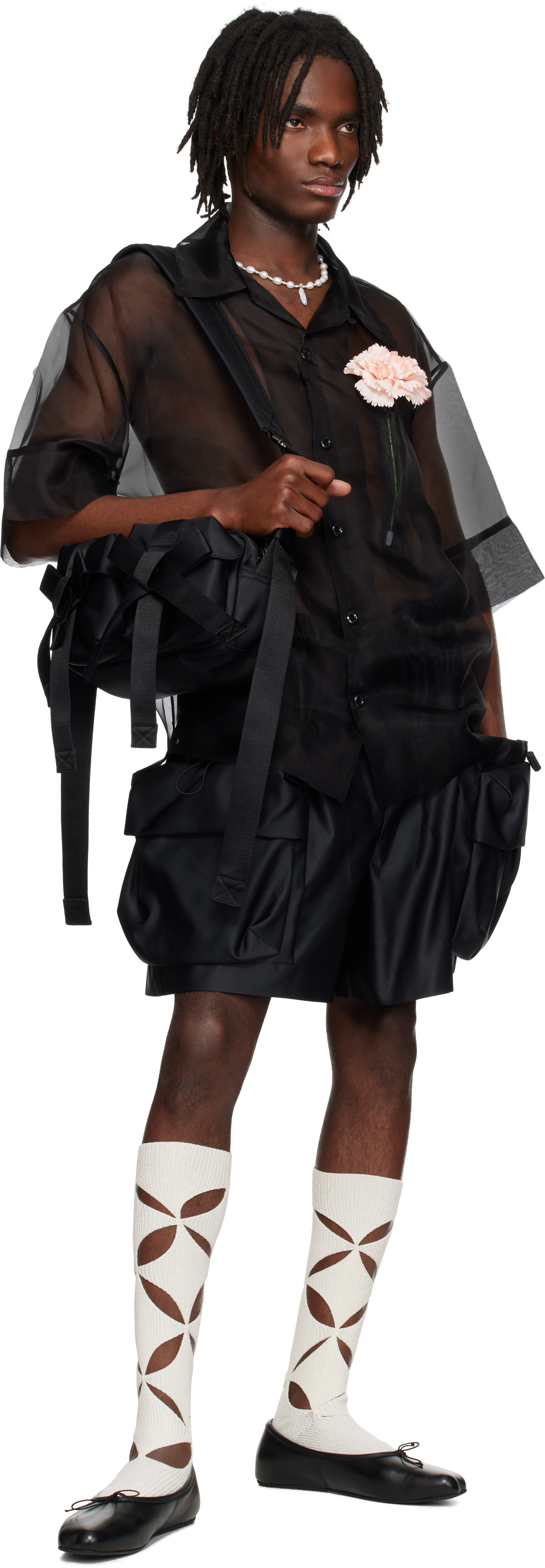Simone Rocha Black Classic Bow Crossbody Bag