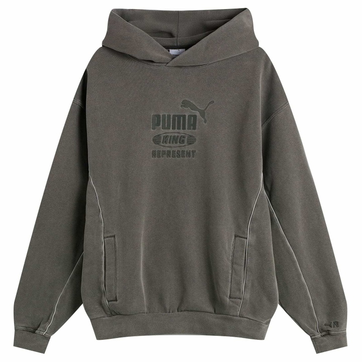 Photo: Puma x REPRESENT Graphic Hoodie in Flat Dark Gray