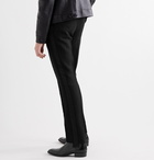 AMIRI - Slim-Fit Silk Twill-Trimmed Metallic Wool-Blend Bouclé Trousers - Black