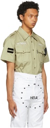 Hood by Air Khaki Veteran Heavy Twill Short Sleeve Shirt