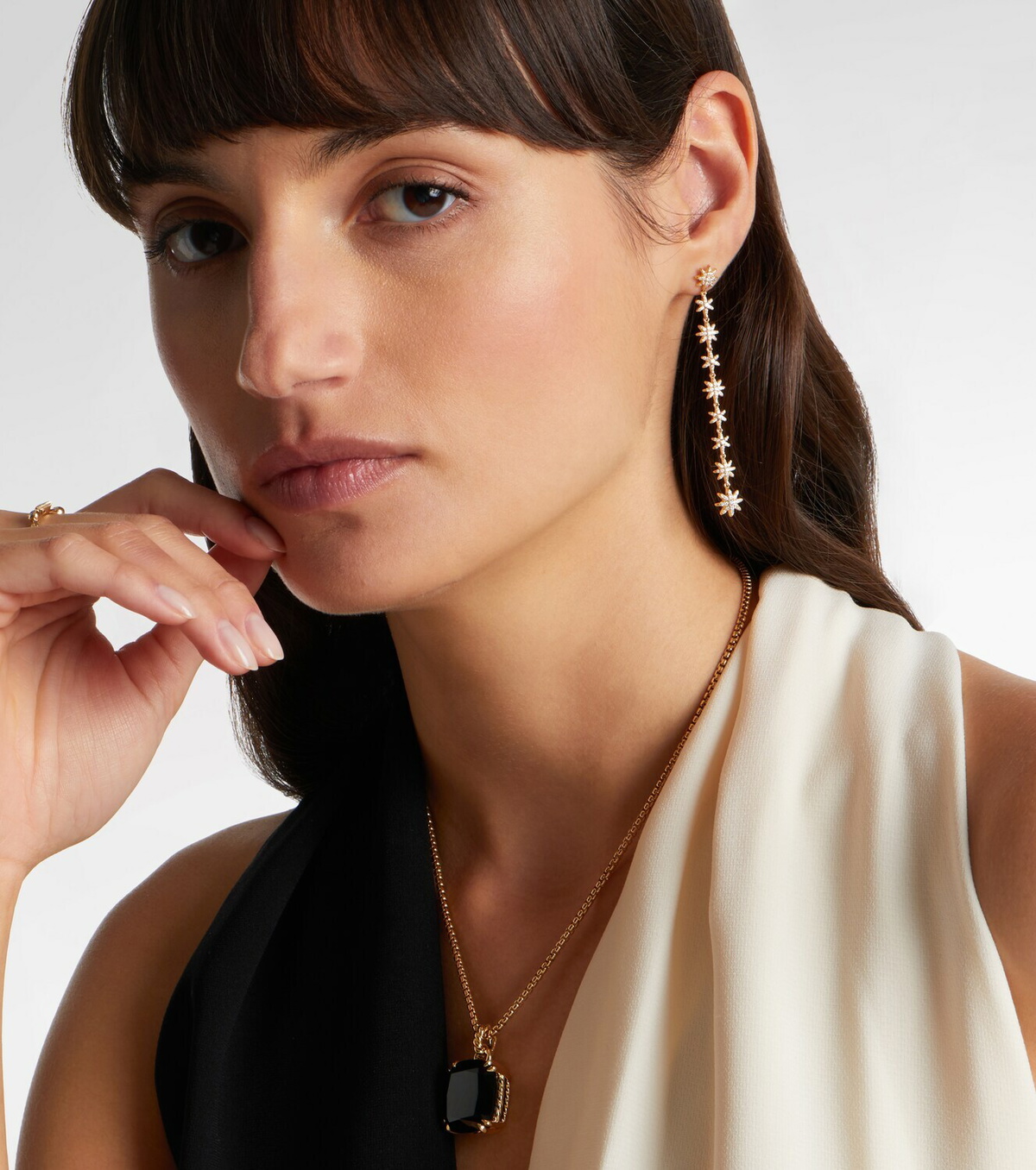 David Yurman Starburst 18kt gold drop earrings with diamonds