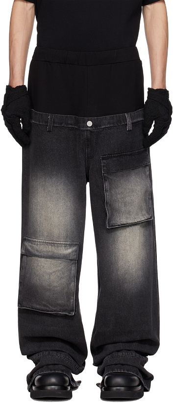 Photo: SPENCER BADU Black Paneled Jeans