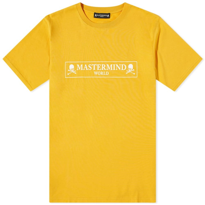 Photo: MASTERMIND WORLD Men's Regular Box Logo T-Shirt in Yellow