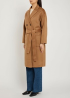 Anine Bing Dylan Belted Wool and Cashmere-blend Coat Brown
