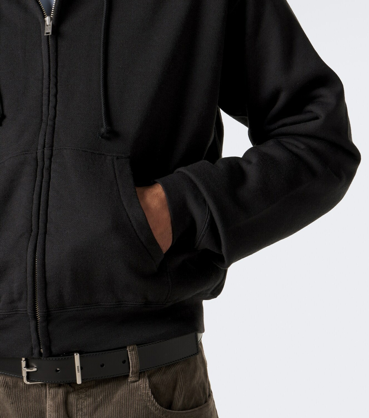 Auralee Cotton, wool, and silk zip-up hoodie
