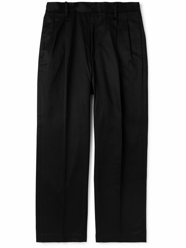 Photo: Wacko Maria - Straight-Leg Pleated Cotton-Twill Trousers - Black