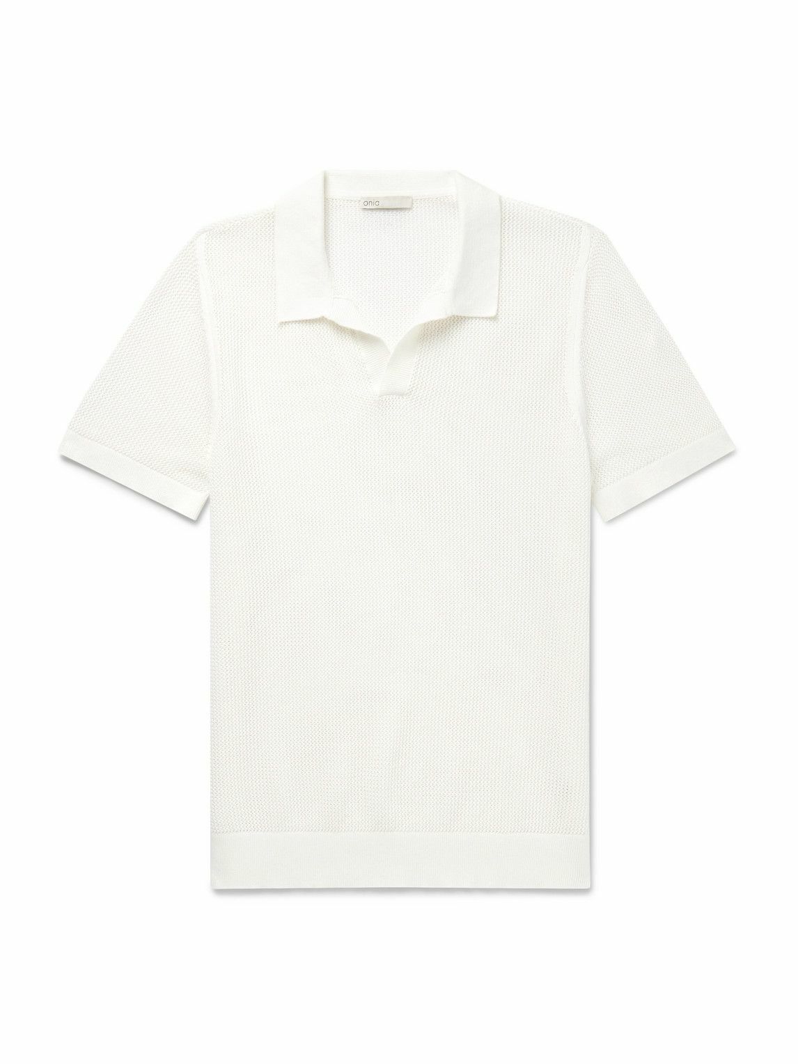 Onia - Johnny Crocheted Cotton-Blend Polo Shirt - White