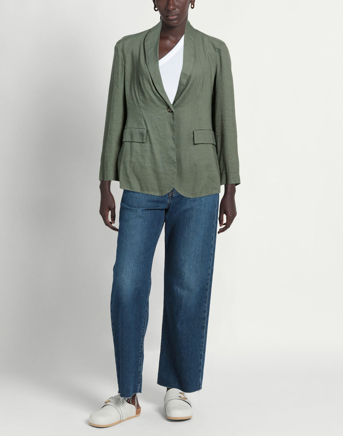 Alessia Santi Womens Blazer Military in Green