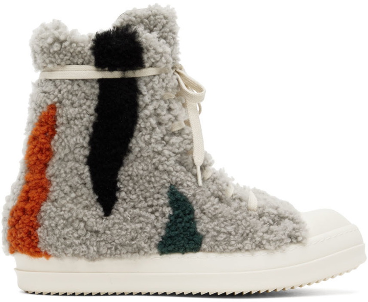 Photo: Rick Owens Gray Strobe Shearling Sneakers