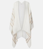 Brunello Cucinelli Striped linen, cashmere, and silk poncho