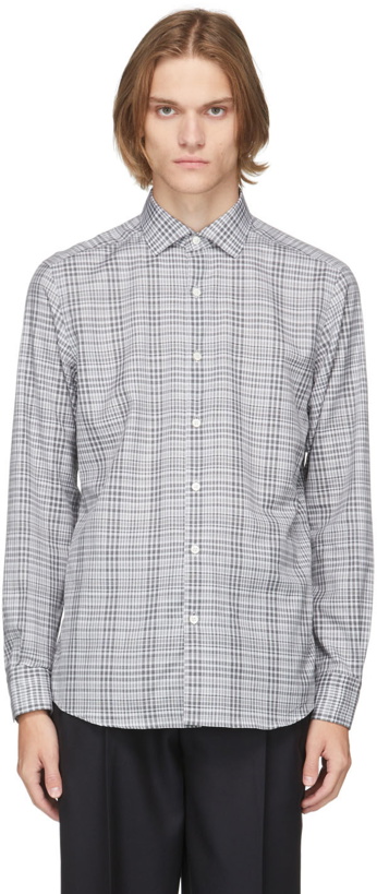 Photo: Ermenegildo Zegna Grey Check Premium Cotton Shirt