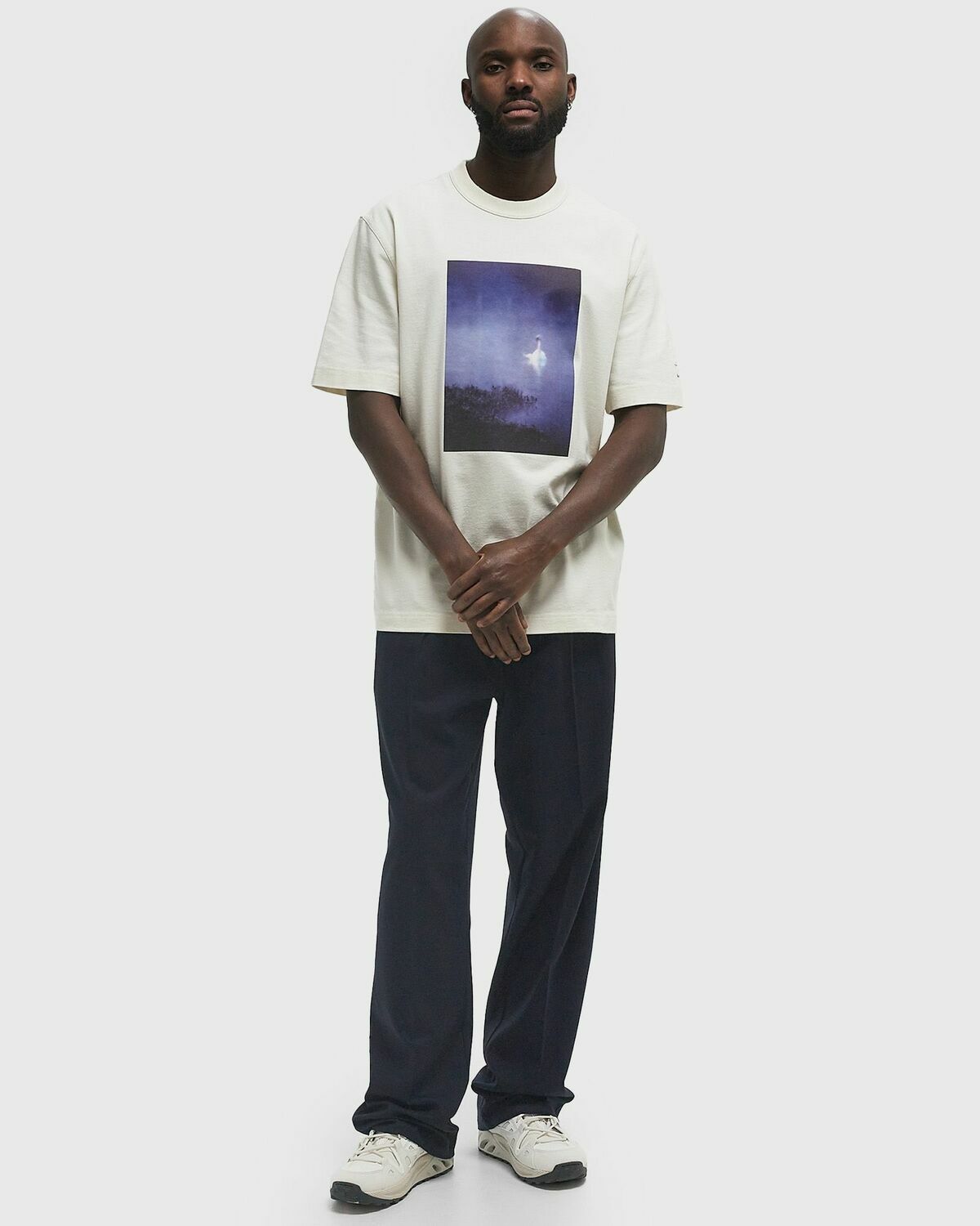 Barbour X Noah Archive Swan T-Shirt Grey Mens Shortsleefe