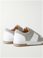 Mr P. - Atticus Suede and Full-Grain Leather Sneakers - Gray