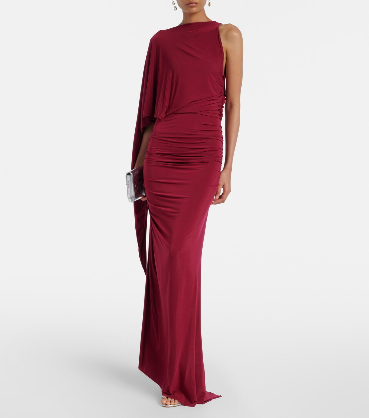Alex Perry Asymmetric gathered jersey gown