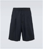 Giorgio Armani Pleated cotton-blend Bermuda shorts